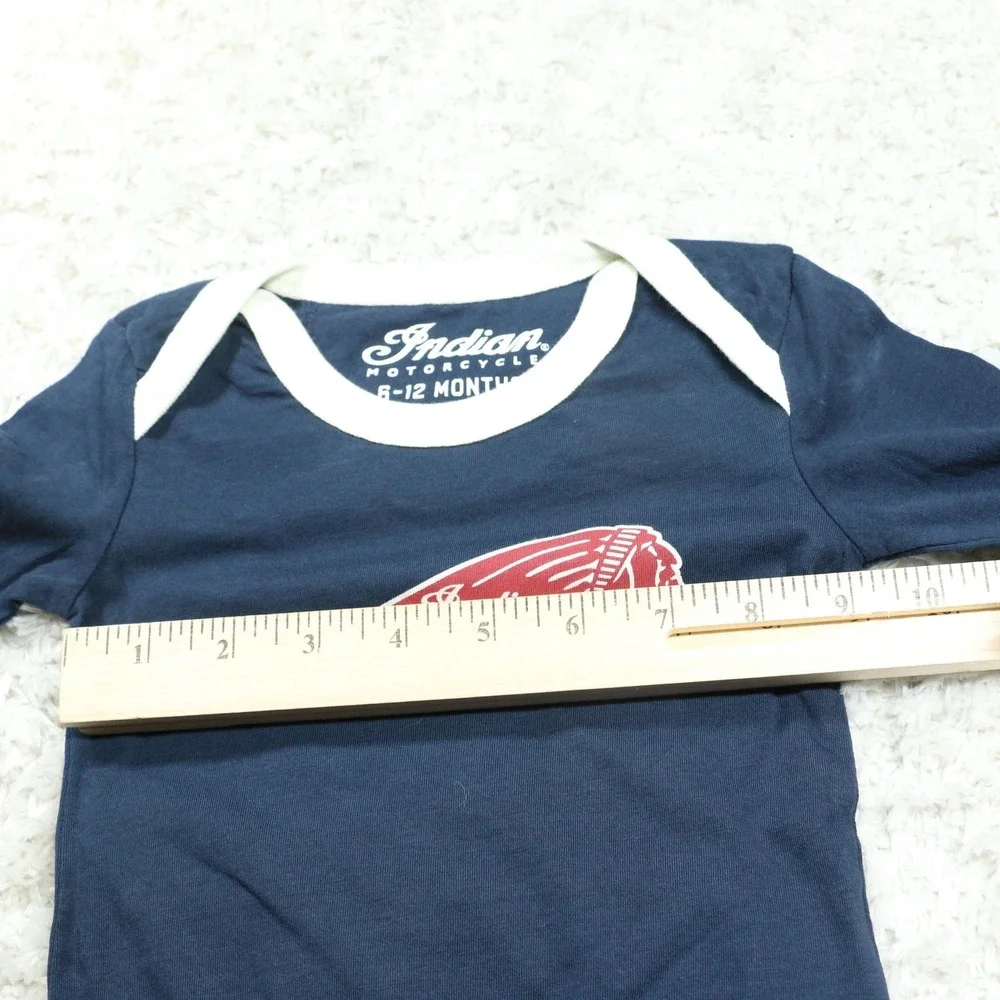 Indian Motorcycle Baby Bodysuit 3-Pack 6-12 Months Long Sleeve Cotton Romper Set